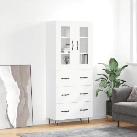 High glossy white plywood sideboard 69.5x34x180 cm by , Sideboards - Ref: Foro24-3198435, Price: 197,11 €, Discount: %