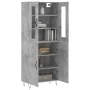 Concrete gray plywood tall sideboard 69.5x34x180 cm by , Sideboards - Ref: Foro24-3198245, Price: 153,94 €, Discount: %