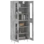 Concrete gray plywood tall sideboard 69.5x34x180 cm by , Sideboards - Ref: Foro24-3198309, Price: 156,42 €, Discount: %