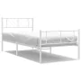 Metal bed frame with headboard and footboard white 80x200 cm by , Beds and slatted bases - Ref: Foro24-372237, Price: 67,43 €...