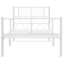 Metal bed frame with headboard and footboard white 80x200 cm by , Beds and slatted bases - Ref: Foro24-372237, Price: 67,43 €...