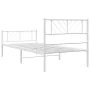 Metal bed frame with headboard and footboard white 80x200 cm by , Beds and slatted bases - Ref: Foro24-372237, Price: 67,43 €...