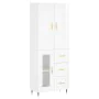 Tall white glossy plywood sideboard 69.5x34x180 cm by , Sideboards - Ref: Foro24-3199923, Price: 181,21 €, Discount: %