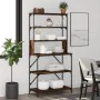 Kitchen shelving 6 levels smoked oak wood 90x40x180 cm by , Kitchen utensil containers - Ref: Foro24-834222, Price: 101,68 €,...