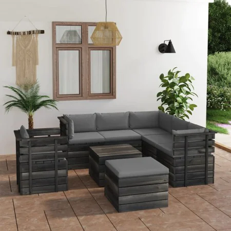 Pallet furniture for garden 8 pcs solid pine wood cushions by , Garden sets - Ref: Foro24-3062032, Price: 731,58 €, Discount: %