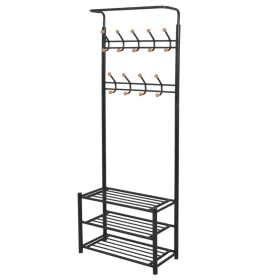 Clothes rack with shoe shelf 68x32x182.5 cm black by vidaXL, Hat and coat racks - Ref: Foro24-243726, Price: 71,41 €, Discoun...