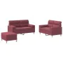 Sofa set with cushions 3 pieces red fabric by , Sofas - Ref: Foro24-3201598, Price: 553,45 €, Discount: %