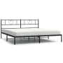 Bed frame with black metal headboard 180x200 cm by , Beds and slatted bases - Ref: Foro24-355467, Price: 99,00 €, Discount: %