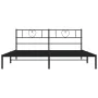 Bed frame with black metal headboard 180x200 cm by , Beds and slatted bases - Ref: Foro24-355467, Price: 99,00 €, Discount: %