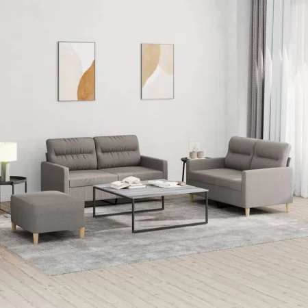 Sofa set with cushions 3 pieces taupe gray fabric by , Sofas - Ref: Foro24-3201583, Price: 526,30 €, Discount: %