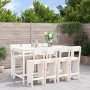 Garden table and high stools 9 pcs solid white pine wood by , Garden sets - Ref: Foro24-3157818, Price: 700,23 €, Discount: %