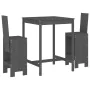 3-piece gray pine wood garden table and high stools set by , Garden sets - Ref: Foro24-3157765, Price: 236,08 €, Discount: %