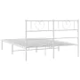 Bettgestell aus Metall mit weißem Kopfteil 150x200 cm von , Betten und Lattenroste - Ref: Foro24-355514, Preis: 96,56 €, Raba...