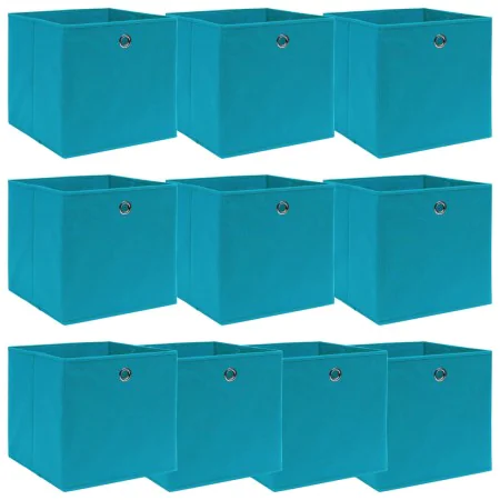 Storage boxes 10 pcs light blue fabric 32x32x32 cm by vidaXL, Storage baskets - Ref: Foro24-288375, Price: 45,40 €, Discount: %