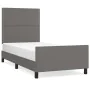 Bed frame with headboard gray synthetic leather 80x200 cm by , Beds and slatted bases - Ref: Foro24-3125480, Price: 149,11 €,...