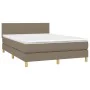 Boxspringbett mit Matratze und LED-Leuchten taupegrauer Stoff 140x190 cm von , Betten und Lattenroste - Ref: Foro24-3133553, ...