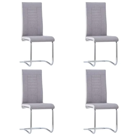 Cantilever dining chairs 4 units light gray fabric by , dining chairs - Ref: Foro24-281742, Price: 253,27 €, Discount: %