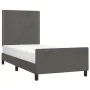 Dark gray velvet bed frame with headboard 90x200cm by , Beds and slatted bases - Ref: Foro24-3125673, Price: 152,52 €, Discou...