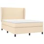 Box spring bed with cream fabric mattress 140x190 cm by , Beds and slatted bases - Ref: Foro24-3127802, Price: 538,37 €, Disc...