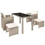 5-piece garden dining set and beige synthetic rattan cushions by vidaXL, Garden sets - Ref: Foro24-42555, Price: 323,09 €, Di...