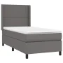 Box spring bed with gray synthetic leather mattress 80x200 cm by , Beds and slatted bases - Ref: Foro24-3132409, Price: 341,7...