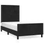 Bed frame with black velvet headboard 100x200 cm by , Beds and slatted bases - Ref: Foro24-3125680, Price: 137,60 €, Discount: %