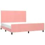 Pink velvet bed frame with headboard 180x200 cm by , Beds and slatted bases - Ref: Foro24-3125713, Price: 239,08 €, Discount: %