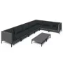 Gartensofa-Set 8-teilig mit dunkelgrauen synthetischen Rattankissen von , Gartensets - Ref: Foro24-3099845, Preis: 629,67 €, ...