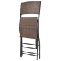 Folding garden table and chairs 3 pcs steel poly rattan brown by vidaXL, Garden sets - Ref: Foro24-42871, Price: 155,62 €, Di...