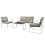 4-piece garden furniture set and white steel cushions by vidaXL, Garden sets - Ref: Foro24-42863, Price: 271,87 €, Discount: %