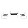 4-piece garden furniture set and white steel cushions by vidaXL, Garden sets - Ref: Foro24-42863, Price: 271,87 €, Discount: %