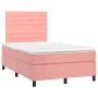 Boxspringbett mit Matratze und LED-Rosa-Samt 120x200 cm von , Betten und Lattenroste - Ref: Foro24-3136178, Preis: 440,16 €, ...