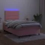 Boxspringbett mit Matratze und LED-Rosa-Samt 120x200 cm von , Betten und Lattenroste - Ref: Foro24-3136178, Preis: 440,16 €, ...