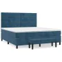 Box spring bed with dark blue velvet mattress 180x200 cm by , Beds and slatted bases - Ref: Foro24-3137921, Price: 650,53 €, ...