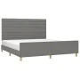 Bed frame with headboard dark gray fabric 180x200 cm by , Beds and slatted bases - Ref: Foro24-3125155, Price: 223,35 €, Disc...