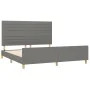 Bed frame with headboard dark gray fabric 180x200 cm by , Beds and slatted bases - Ref: Foro24-3125155, Price: 223,35 €, Disc...