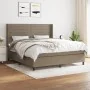 Box spring bed with taupe gray fabric mattress 180x200 cm by , Beds and slatted bases - Ref: Foro24-3131533, Price: 644,65 €,...