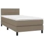 Boxspringbett mit Matratze und LED-Leuchten taupegrauer Stoff 90x200 cm von , Betten und Lattenroste - Ref: Foro24-3133129, P...