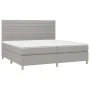 Box spring bed with fabric mattress and light gray LED 200x200 cm by , Beds and slatted bases - Ref: Foro24-3135541, Price: 6...