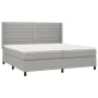 Box spring bed with fabric mattress and light gray LED 200x200 cm by , Beds and slatted bases - Ref: Foro24-3138421, Price: 6...