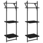 Wall shelves 3 levels with bars 2 pcs black 30x25x100 cm by , Shelves and shelves - Ref: Foro24-836258, Price: 32,79 €, Disco...