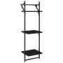 Wall shelves 3 levels with bars 2 pcs black 30x25x100 cm by , Shelves and shelves - Ref: Foro24-836258, Price: 32,79 €, Disco...