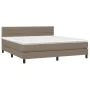 Boxspringbett mit Matratze und LED-Leuchten taupegrauer Stoff 180x200 cm von , Betten und Lattenroste - Ref: Foro24-3133257, ...