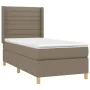 Boxspringbett mit Matratze und LED-Leuchten taupegrauer Stoff 90x200 cm von , Betten und Lattenroste - Ref: Foro24-3138929, P...