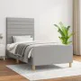 Light gray fabric bed frame with headboard 100x200 cm by , Beds and slatted bases - Ref: Foro24-3125114, Price: 155,21 €, Dis...