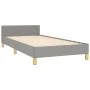 Light gray fabric bed frame with headboard 100x200 cm by , Beds and slatted bases - Ref: Foro24-3125114, Price: 155,21 €, Dis...