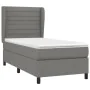 Box spring bed with dark gray fabric mattress 100x200 cm by , Beds and slatted bases - Ref: Foro24-3128022, Price: 385,99 €, ...