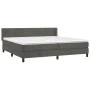 Box spring bed with dark gray velvet mattress 200x200 cm by , Beds and slatted bases - Ref: Foro24-3131040, Price: 600,52 €, ...