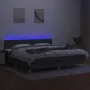 Boxspringbett mit Matratze und dunkelgrauem LED-Stoff 200x200 cm von , Betten und Lattenroste - Ref: Foro24-3133822, Preis: 6...