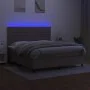 Box spring bed with mattress and LED lights taupe gray fabric 180x200 cm by , Beds and slatted bases - Ref: Foro24-3134977, P...